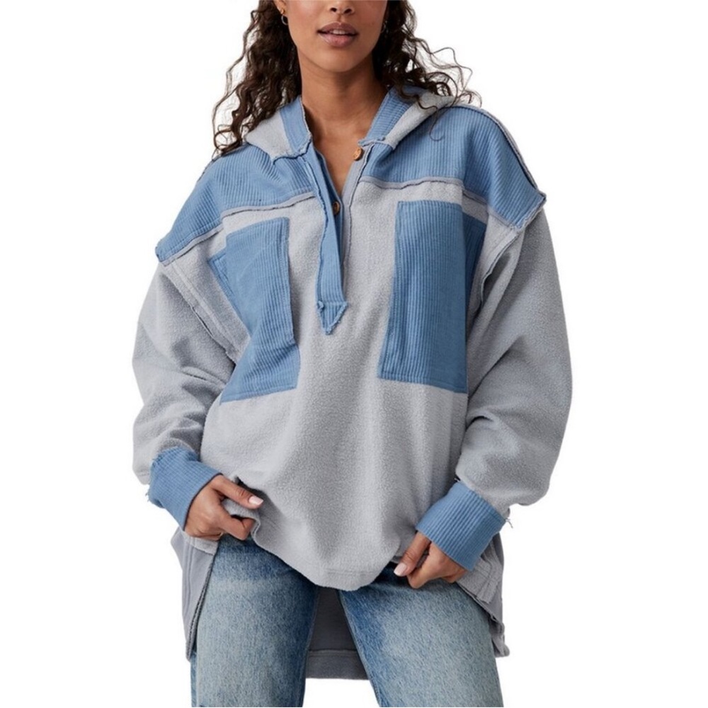 Free People Corie corduroy fleece hoodie